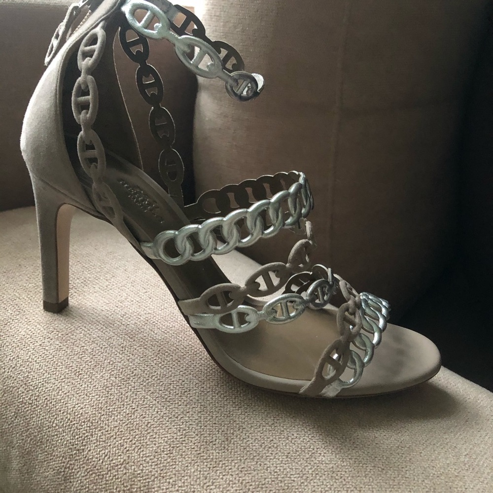Auth Hermes Leather Chain d’Ancre heels size 38.5